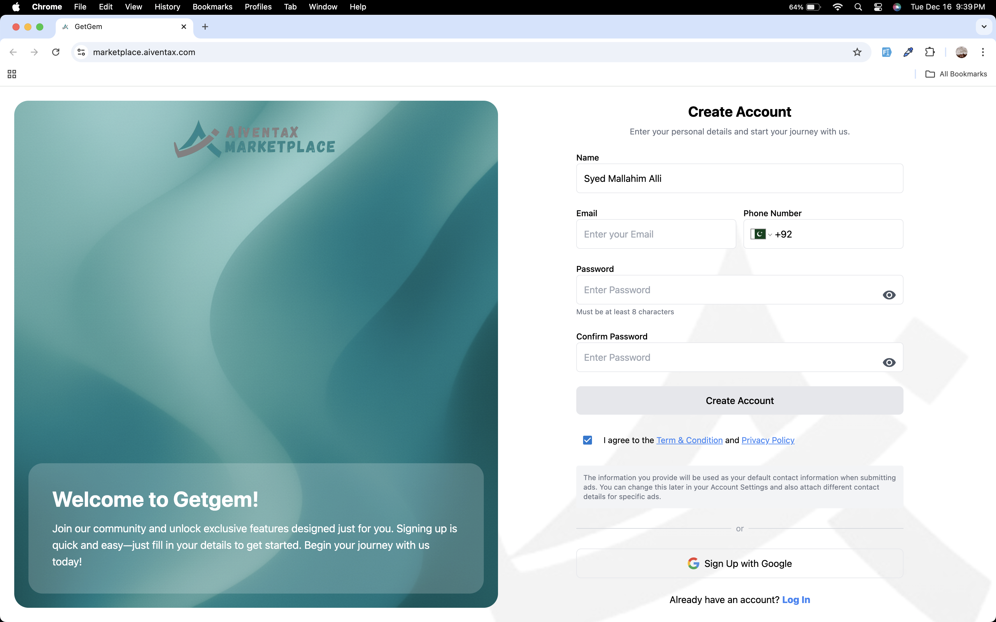 Authentication & Identity screen