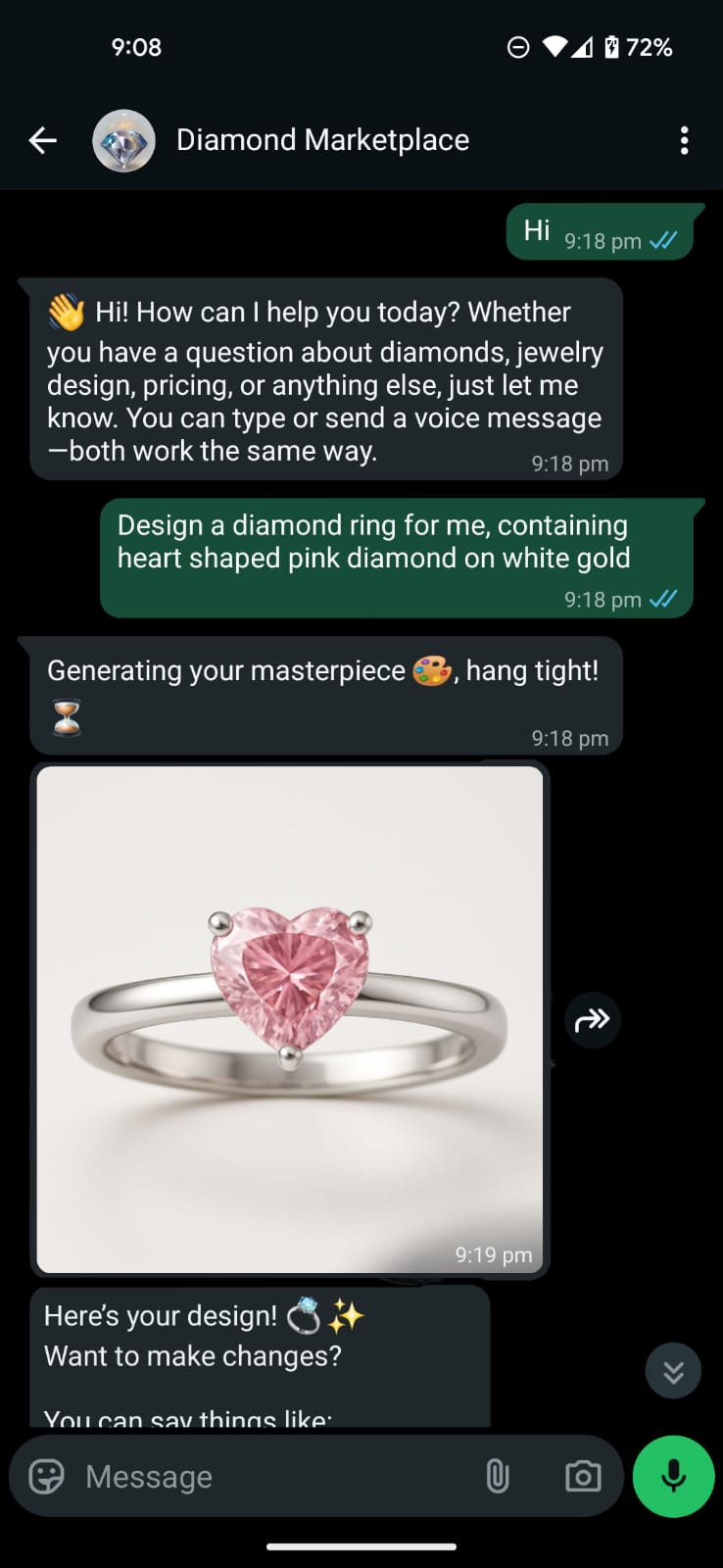 Custom jewelry design preview