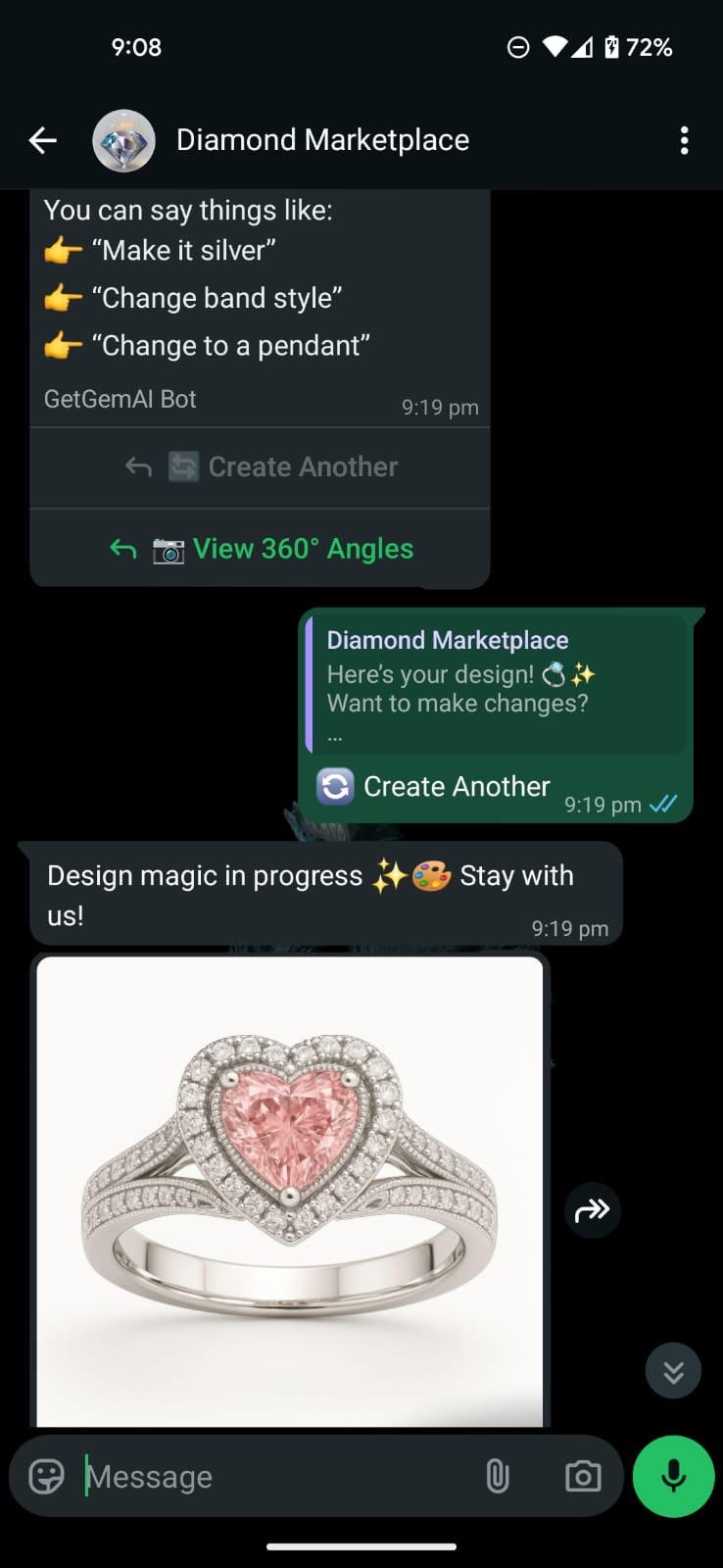 Custom jewelry design preview