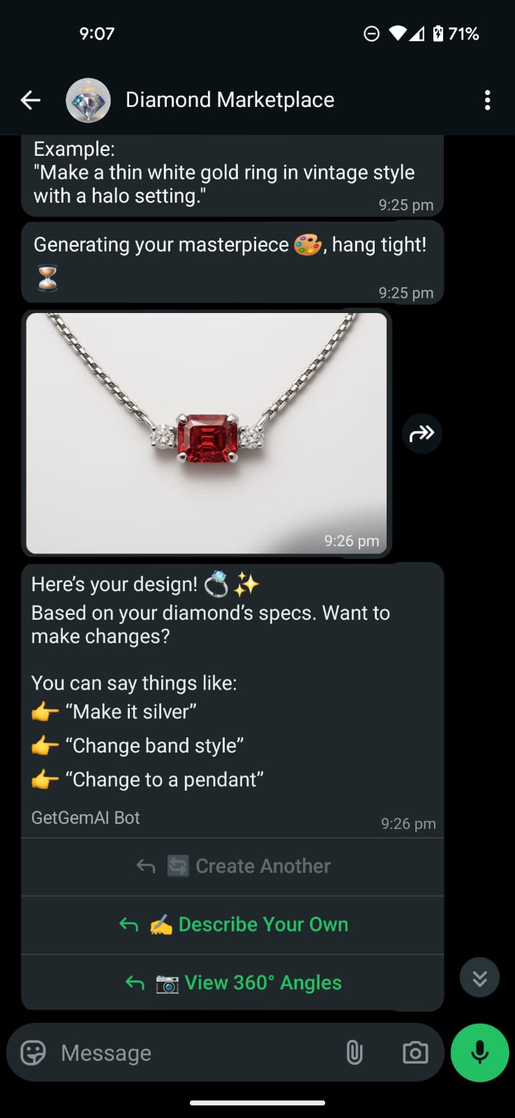 Custom jewelry design preview