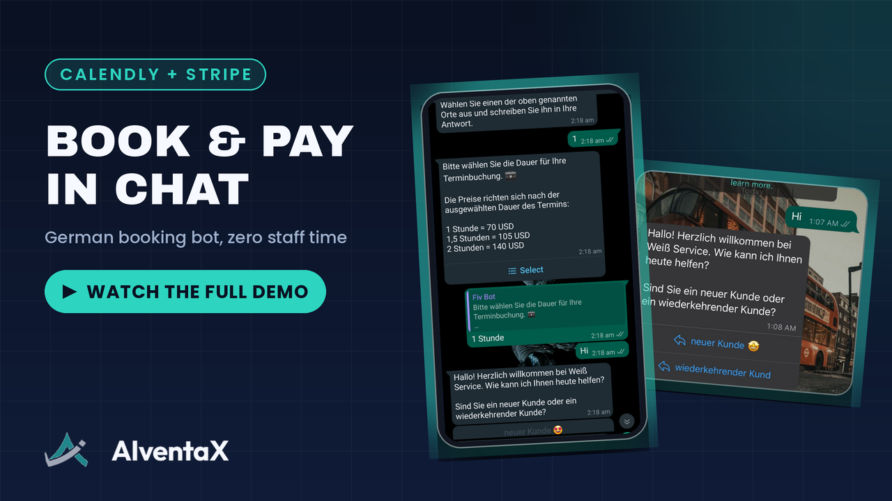 WhatsApp Appointment Booking Bot with Calendly & Stripe